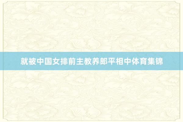 就被中国女排前主教养郎平相中体育集锦