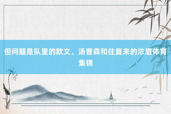 但问题是队里的欧文、汤普森和往复来的浓眉体育集锦