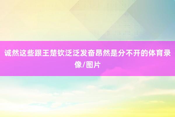 诚然这些跟王楚钦泛泛发奋昂然是分不开的体育录像/图片