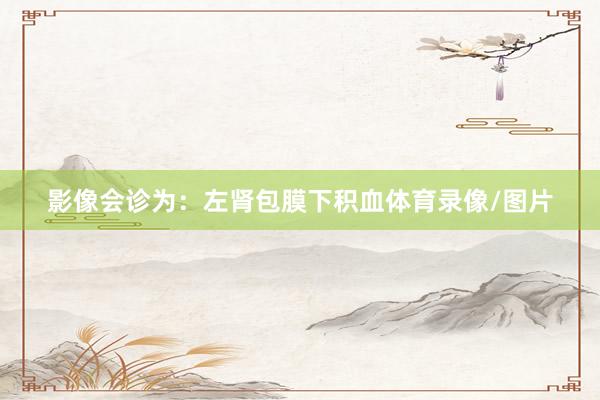 影像会诊为：左肾包膜下积血体育录像/图片