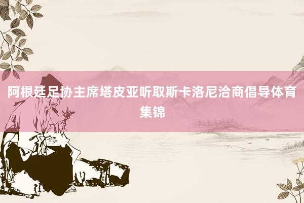阿根廷足协主席塔皮亚听取斯卡洛尼洽商倡导体育集锦