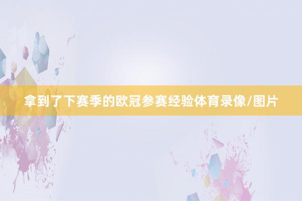 拿到了下赛季的欧冠参赛经验体育录像/图片