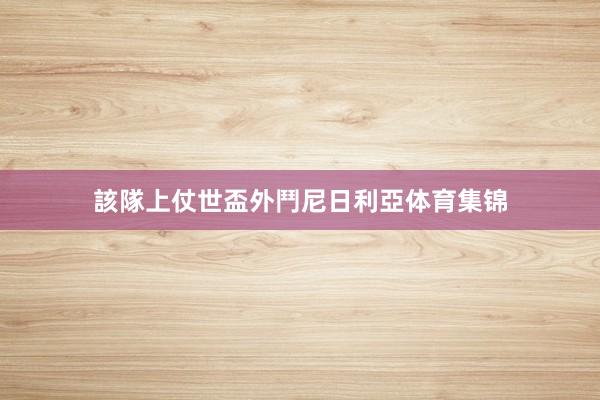 該隊上仗世盃外鬥尼日利亞体育集锦