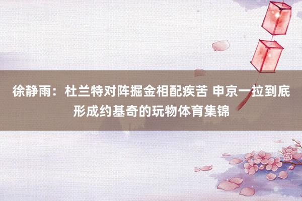 徐静雨：杜兰特对阵掘金相配疾苦 申京一拉到底形成约基奇的玩物体育集锦