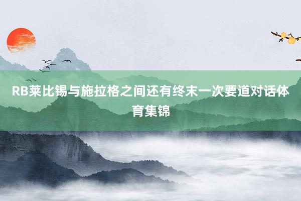 RB莱比锡与施拉格之间还有终末一次要道对话体育集锦