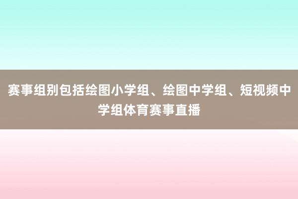 赛事组别包括绘图小学组、绘图中学组、短视频中学组体育赛事直播