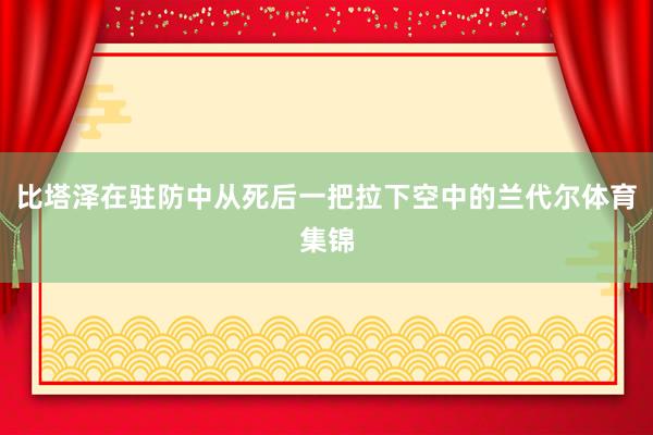 比塔泽在驻防中从死后一把拉下空中的兰代尔体育集锦