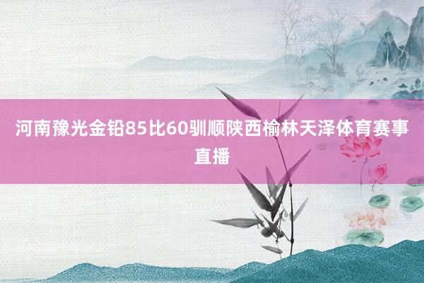 河南豫光金铅85比60驯顺陕西榆林天泽体育赛事直播