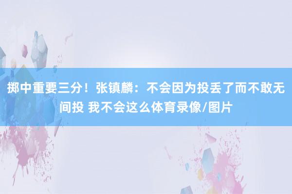 掷中重要三分!张镇麟:不会因为投丢了而不敢无间投 我不会这么体育录像/图片